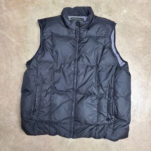 Vintage 90s Eddie Bauer Mens XL Goose Down Fill Puffer Vest Coat Black
